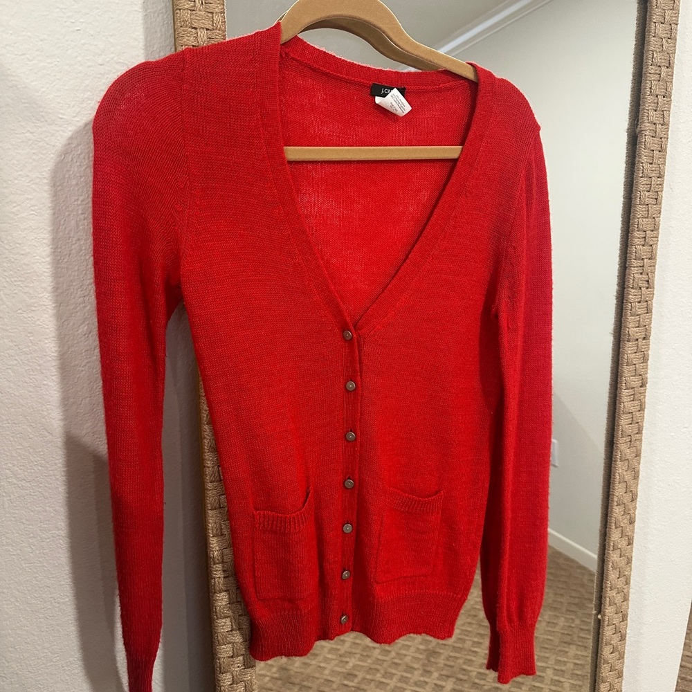 J. Crew Vibrant Red Knit Sweater